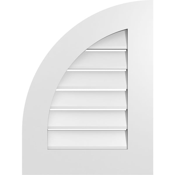 Ekena Millwork Quarter Round Top Left Surface Mount PVC Gable Vent w/ 3-1/2"W x 1"P Standard Frame, 18"W x 24"H GVPQL18X2401SF - main